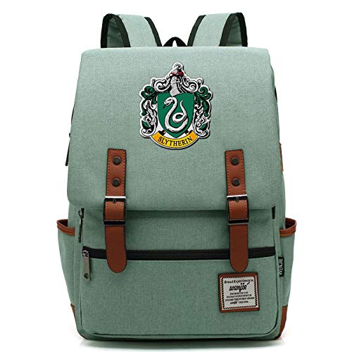 MMZ Lässige Schultasche Slytherin Rucksack für Jungen und Mädchen Harry Potter Rucksack für Männer und Frauen Large Green von MMZ