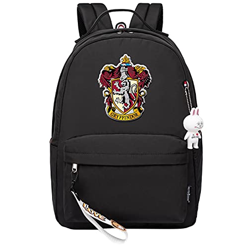 MMZ Nette Schultasche für Mädchen Casual Daypack Kinder Bookbag Frauen Teen Fashion Rucksack Gryffindor (schwarz) von MMZ