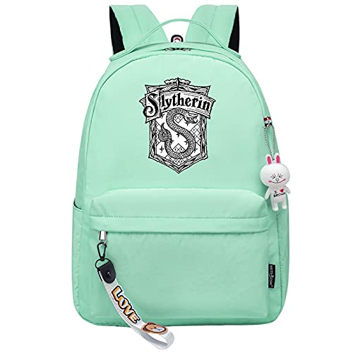 MMZ Rucksack für Mädchen und Jungen, Slytherin Schulrucksack für Jugendliche, 14 Zoll Laptop Rucksack für College Travel Walk (Grün) von MMZ