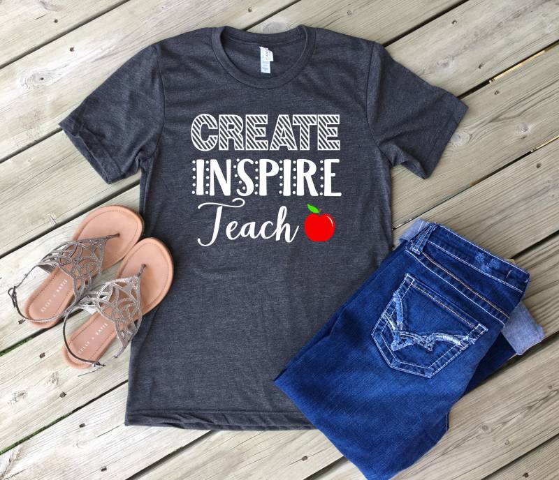 Erstellen, Inspirieren, Unterrichten, Lehrer Shirt/Unisex Sizing Bella Canvas T-Shirt Erstellen, Inspirieren, Unterrichten, Lehrer Shirt/Unisex Sizing Bella Canvas T-Shirt von MMZdesign