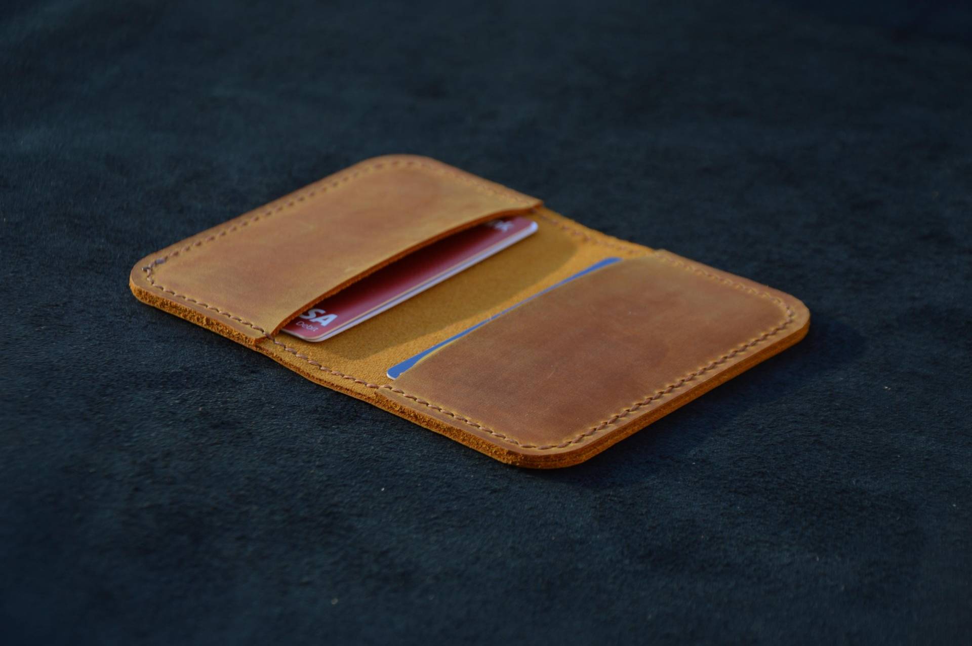 Kreditkartenhalter Aus Leder/Visitenkartenhalter Bifold Wallet Kostenlose Personalisierung Crazy Horse Hand Genähtes Weihnachtsgeschenk von MMhomeWorkshop