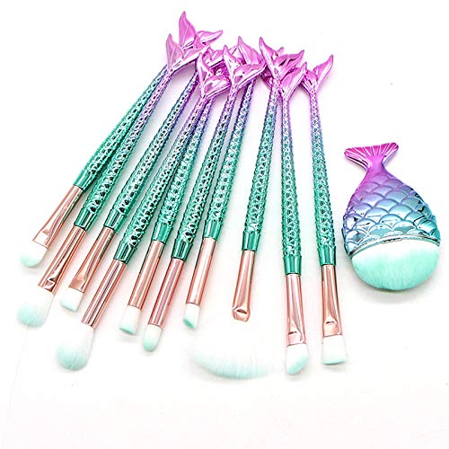 Make Up Pinsel Set Lidschatten Pinsel Set Augenpinsel Set Lidschatten Applikatoren Pinsel Professionelle Schminkpinsel füR Foundation, Pudercreme, Rouge, Lidschatten, Augenbrauen, Eyeliner, 11 StüCk von MNBHJK