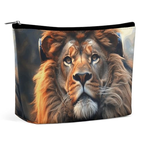 MNBVKL Kosmetiktasche, Scifi-Löwen-bedruckte Kosmetiktasche, Geldbörse, Kosmetiktasche, niedliche Kosmetiktasche, Hand-Kosmetiktasche, Scifi-Löwe, Einheitsgröße, Scifi Löwe, Einheitsgröße von MNBVKL