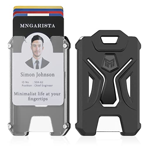 MNGARISTA 2er-Pack strapazierfähiger Ausweishalter, vertikaler/Polycarbonat-Ausweishalter, Kreditkartenhalter, Geldbörse für 5 Karten, schwarz von MNGARISTA