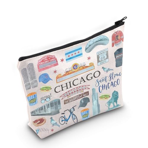 Chicago Make-up-Tasche Chicago Reisegeschenk Chicago Geschenk für sie Umzug nach Chicago Geschenk, Chicago, Medium von MNIGIU