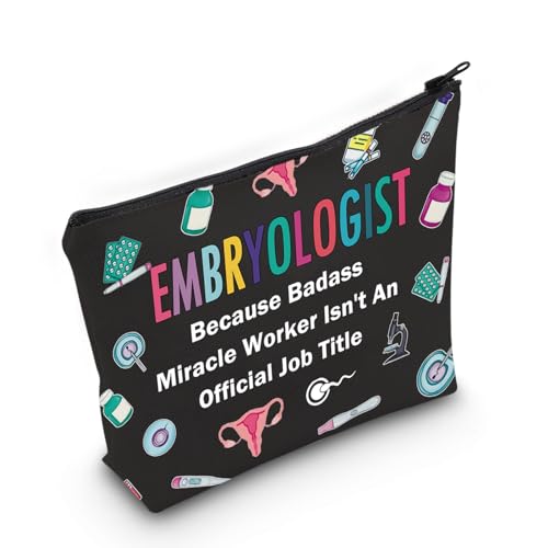 Embryologen Geschenk für Frauen, Embryologen IVF Fruchtbarkeit Kosmetik Make-up Tasche Fruchtbarkeit Abschluss Geschenk, Embryologist Black Bag von MNIGIU