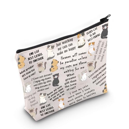 Katze Kosmetik Make-up Tasche für Mädchen Katze Mutter Geschenk Katzenliebhaber Geschenk Katze Dame Geschenk Katze Besitzer Geschenk, CAT1, Medium von MNIGIU