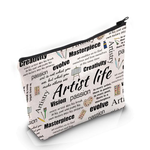 Künstlergeschenk für Frauen, Kunstlehrer, Geschenk, Künstlerleben, Make-up-Tasche mit Reißverschluss für Maler, Artist Life, Medium von MNIGIU