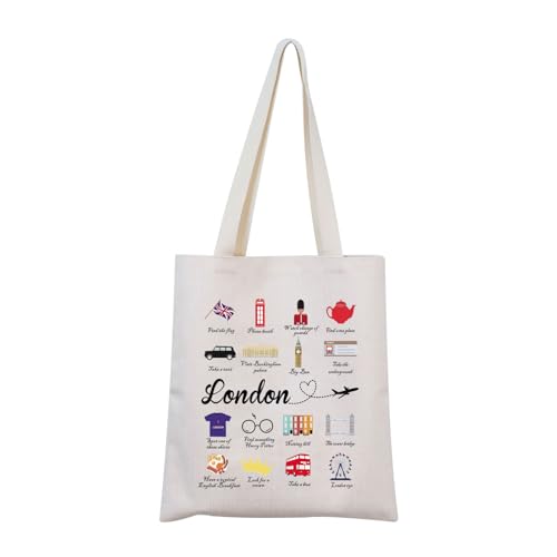 MNIGIU London Tote Bag London Travel Gift London Souvenir Gift Welcome To London Gift, Lon-don Tragetasche, Small von MNIGIU