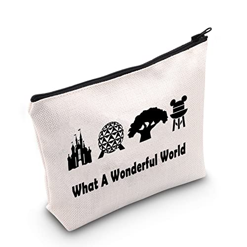 MNIGIU Magic Kingdom Kosmetiktasche, Geschenk für Frauen, What A Wonderful World von MNIGIU
