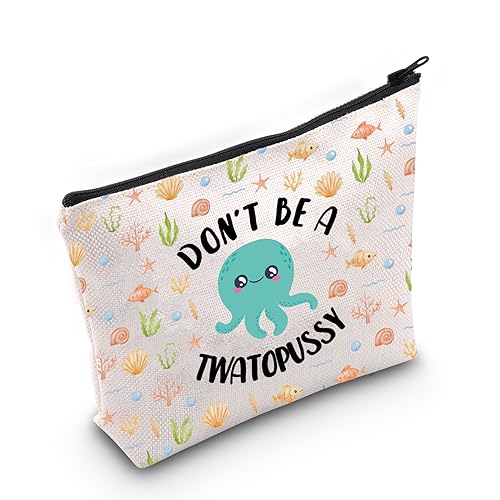 MNIGIU Oktopus-Kosmetiktasche, freches Lama-Geschenk, lustiges Geschenk für Erwachsene, Humor, Geschenk für Oktopus-Liebhaber, PU-SSY Tasche von MNIGIU