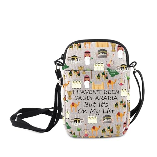 MNIGIU Umhängetasche mit Saudi-Arabien-Symbolen "I Haven't Been Saudi Arabia But It's On My List", I Haven't Been Saudi Arabia But It's on My List von MNIGIU