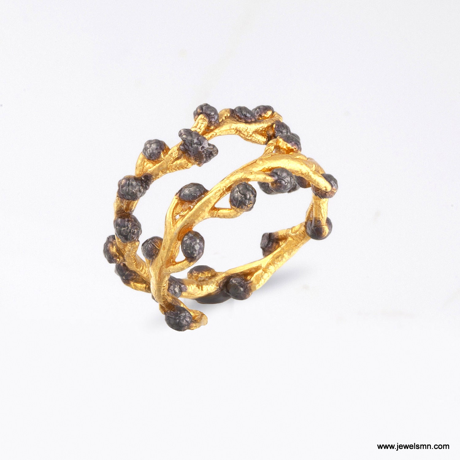 Einzigartiger Ring Aus Echtem Akazienbaum Mit Rhodium - Und Goldplatte Auf Sterlingsilber Einzigartiger Ring Aus Echtem Akazienbaum Mit Rhodium - Und Goldplatte Auf Sterlingsilber von MNJRealFlowerJewelry