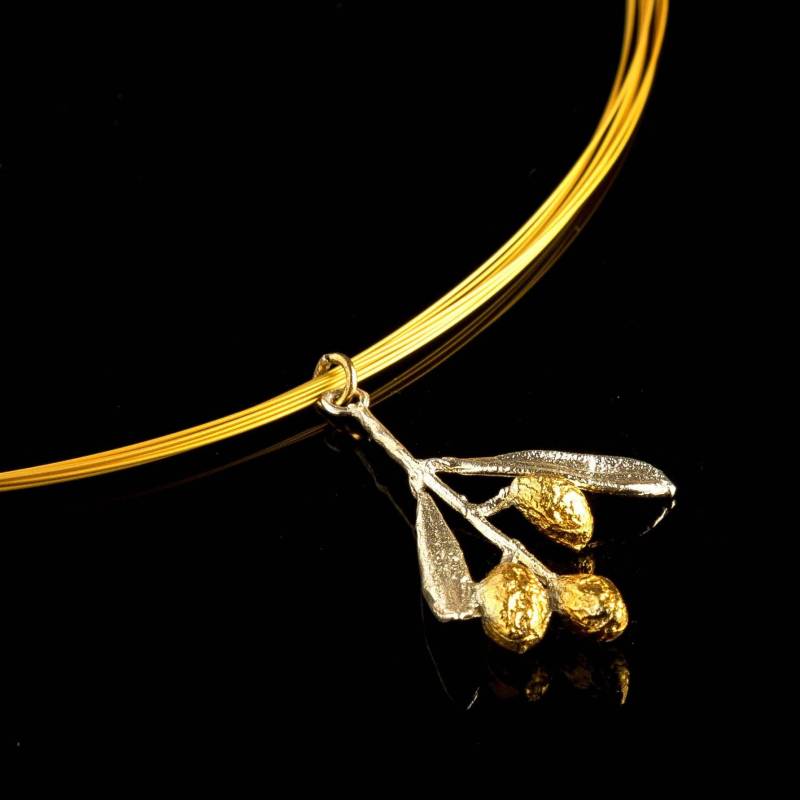 Natur Schmuck Sterling Silber Oliven Zweig Halskette | Handgefertigter Anhänger von MNJRealFlowerJewelry