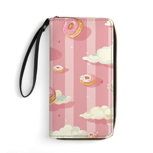 Geldbörse Donuts in The Cloud Printed Leather Wallets Card Holder With Wrist Strap Suitable for Both Men And Women, Donuts in The Cloud, 19.8 x 10.4 x 2.5 cm, Modern, Donuts in the Cloud, 7.8 x 4.1 x von MNKTC