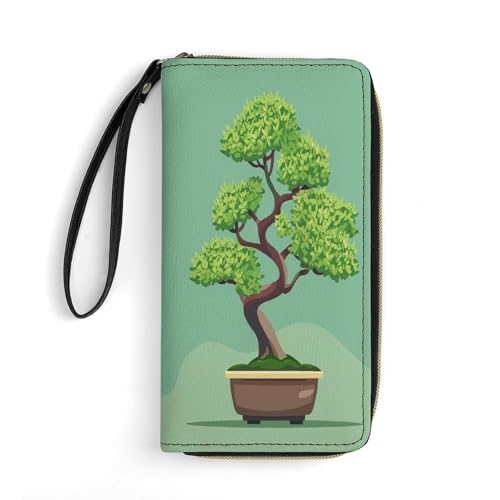 Geldbörse Fächerförmige Blätter Bedruckte Ledergeldbörsen Kartenhalter mit Handschlaufe Geeignet für Männer und Frauen, Fächerförmige Blätter, 19,8 x 10,4 x 2,5 cm, Modern, Fächerförmige Blätter, 7.8 von MNKTC