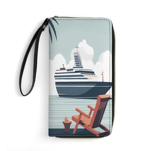 Geldbörse Freizeit Urlaub Bedruckte Ledergeldbörsen Kartenhalter mit Handschlaufe Geeignet für Männer und Frauen Freizeit Urlaub 19,8 x 10,4 x 2,5 cm Modern, Freizeit, Urlaub, 7.8 x 4.1 x 1 inches, von MNKTC