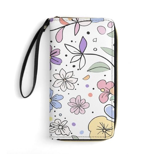 Geldbörse Graffiti Style Elements Bedruckte Leder Geldbörsen Kartenhalter mit Handschlaufe Geeignet für Männer und Frauen Graffiti Style Elemente, 19,8 x 10,4 x 2,5 cm, Modern, Graffiti-Stil Elemente, von MNKTC