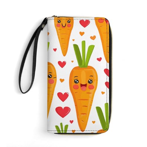 Geldbörse Karotte im Cartoon-Stil bedruckte Ledergeldbörsen Kartenhalter mit Handschlaufe geeignet für Männer und Frauen, Karotte im Cartoon-Stil, 19,8 x 10,4 x 2,5 cm, modern, Karotte im Geldbörse Karotte im Cartoon-Stil bedruckte Ledergeldbörsen Kartenhalter mit Handschlaufe geeignet für Männer und Frauen, Karotte im Cartoon-Stil, 19,8 x 10,4 x 2,5 cm, modern, Karotte im von MNKTC