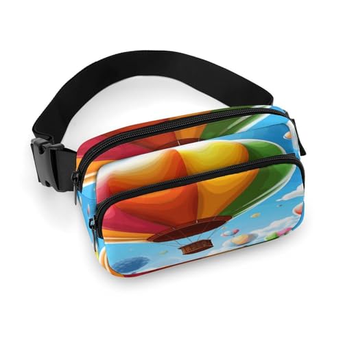Hüfttasche mit Heißluftballon-Muster, bedruckt, Bauchtasche für Männer und Frauen, Workout, Reisen, Freizeit, Laufen, Wandern, Radfahren, Hüfttasche mit verstellbarem Riemen für Outdoor, Hüfttasche mit Heißluftballon-Muster, bedruckt, Bauchtasche für Männer und Frauen, Workout, Reisen, Freizeit, Laufen, Wandern, Radfahren, Hüfttasche mit verstellbarem Riemen für Outdoor, von MNKTC
