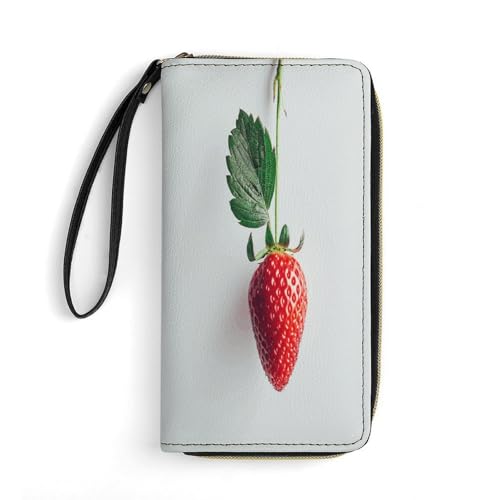 Wallet A Strawberry Hanging Printed Leather Wallets Card Holder With Wrist Strap Suitable for Both Men And Women, A Strawberry Hanging, 19.8 x 10.4 x 2.5 cm, Modern, Erdbeer-Aufhängung, 7.8 x 4.1 x 1 Wallet A Strawberry Hanging Printed Leather Wallets Card Holder With Wrist Strap Suitable for Both Men And Women, A Strawberry Hanging, 19.8 x 10.4 x 2.5 cm, Modern, Erdbeer-Aufhängung, 7.8 x 4.1 x 1 von MNKTC