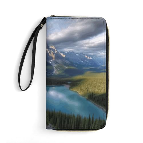 Wallet Banff National Park Bedruckte Ledergeldbörsen Kartenhalter mit Handschlaufe, geeignet für Männer und Frauen, Banff-Nationalpark, 19,8 x 10,4 x 2,5 cm, modern, Banff-Nationalpark, 7.8 x 4.1 x 1 von MNKTC