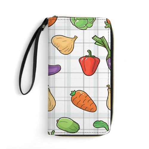 Wallet Cartoon Doodle Vegetables Printed Leather Wallets Card Holder With Wrist Strap Suitable for Both Men And Women, Cartoon Doodle Vegetables, 19.8 x 10.4 x 2.5 cm, Modern, Cartoon-Doodle Gemüse, Wallet Cartoon Doodle Vegetables Printed Leather Wallets Card Holder With Wrist Strap Suitable for Both Men And Women, Cartoon Doodle Vegetables, 19.8 x 10.4 x 2.5 cm, Modern, Cartoon-Doodle Gemüse, von MNKTC