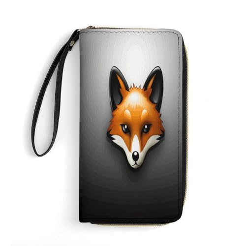 Wallet Fox Avatar Printed Leather Wallets Card Holder With Wrist Strap Suitable for Both Men And Women, Fox Avatar, 19.8 x 10.4 x 2.5 cm, Modern, Fox Avatar, 7.8 x 4.1 x 1 inches, Modern von MNKTC