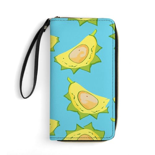Wallet Green Durian Slices Printed Leather Wallets Card Holder With Wrist Strap Suitable for Both Men And Women, Green Durian Slices, 19.8 x 10.4 x 2.5 cm, Modern, Grüne Durian-Scheiben, 7.8 x 4.1 x 1 Wallet Green Durian Slices Printed Leather Wallets Card Holder With Wrist Strap Suitable for Both Men And Women, Green Durian Slices, 19.8 x 10.4 x 2.5 cm, Modern, Grüne Durian-Scheiben, 7.8 x 4.1 x 1 von MNKTC