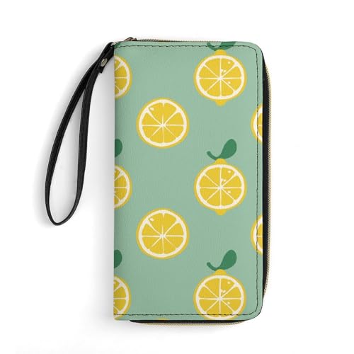 Wallet Green Lemon Pattern Printed Leather Wallets Card Holder With Wrist Strap Suitable for Both Men And Women, Green Lemon Pattern, 19.8 x 10.4 x 2.5 cm, Modern, Grünes Zitronenmuster, 7.8 x 4.1 x 1 Wallet Green Lemon Pattern Printed Leather Wallets Card Holder With Wrist Strap Suitable for Both Men And Women, Green Lemon Pattern, 19.8 x 10.4 x 2.5 cm, Modern, Grünes Zitronenmuster, 7.8 x 4.1 x 1 von MNKTC