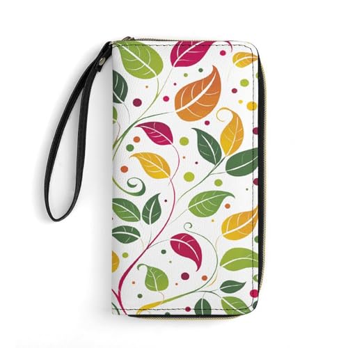 Wallet Swirls And Leaves Printed Leather Wallets Card Holder With Wrist Strap Suitable for Both Men And Women, Swirls And Leaves, 19.8 x 10.4 x 2.5 cm, Modern, Wirbel und Blätter, 7.8 x 4.1 x 1 Wallet Swirls And Leaves Printed Leather Wallets Card Holder With Wrist Strap Suitable for Both Men And Women, Swirls And Leaves, 19.8 x 10.4 x 2.5 cm, Modern, Wirbel und Blätter, 7.8 x 4.1 x 1 von MNKTC