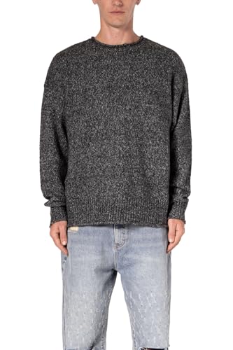 MNML Herren Men's Grain Sweater Pullover, schwarz/grau, L von MNML