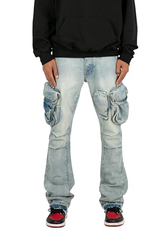 mnml Herren Men's B484 Flare Denim Jeans, Blau, 48 von MNML