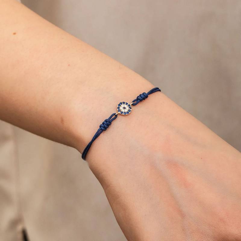 Evil Eye Makramee Armband in 14K 18K Solid Gold, Schutz Seil Armband, Good Luck String Kleines Für Kinder von MNMLChicStyl