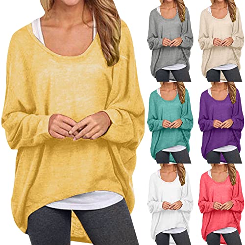 Damen Lose Asymmetrisch Jumper Sweatshirt Pullover Bluse Oberteile Oversize Tops Langarm T-Shirt Rundhals Ausschnitt Lose Bluse Langarmshirts Hemd Pullover Sweatshirt Damen Lose Asymmetrisch Jumper Sweatshirt Pullover Bluse Oberteile Oversize Tops Langarm T-Shirt Rundhals Ausschnitt Lose Bluse Langarmshirts Hemd Pullover Sweatshirt von MNRIUOCII