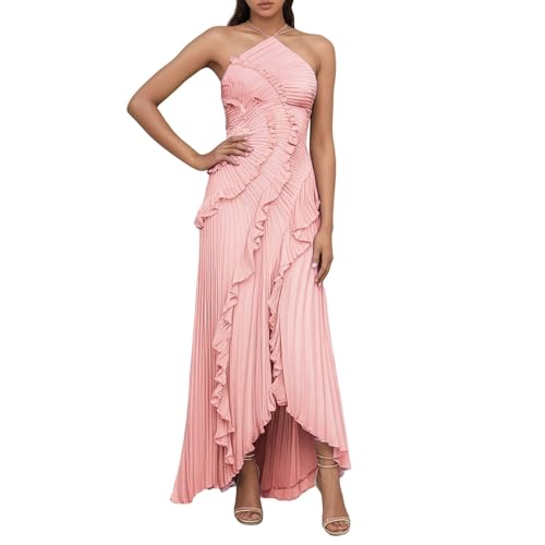 Kleid Hochzeitsgast Damen Chiffon-Brautjungfernkleider mit Herzausschnitt Kleider Ärmelloses Neckholder Brautkleid Formelles Partykleid Abendkleid Flowy Rüschen Gestuft Elegant Cocktailkleid Kleid Hochzeitsgast Damen Chiffon-Brautjungfernkleider mit Herzausschnitt Kleider Ärmelloses Neckholder Brautkleid Formelles Partykleid Abendkleid Flowy Rüschen Gestuft Elegant Cocktailkleid von MNRIUOCII