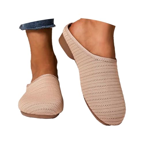 MNRIUOCII Clogs Damen Gartenschuhe Sommerschuhe Elegant Bootsschuhe Halbschuhe Slip On Freizeitschuhe Loafer Walkingschuhe Atmungsaktiv Bequeme Leichte Flache Schuhe Schlüpfschuhe von MNRIUOCII