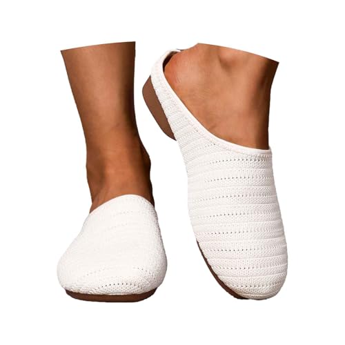 MNRIUOCII Clogs Damen Gartenschuhe Sommerschuhe Elegant Bootsschuhe Halbschuhe Slip On Freizeitschuhe Loafer Walkingschuhe Atmungsaktiv Bequeme Leichte Flache Schuhe Schlüpfschuhe von MNRIUOCII