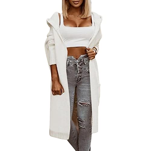 MNRIUOCII Damen Lang Strickjacke Sommer Simply Live 2022 Long Woman Letter Hoodie Strickpullover Custom Cardigan Casual Vorne Offen Cardigan von MNRIUOCII