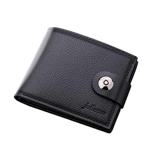 MNRIUOCII Fashion ID Short Wallet Solid Color Hasp Herren Open Purse Multiple Card Slots Clutch Bag Note 9 Handyhülle Brieftasche (Black, One Size) von MNRIUOCII