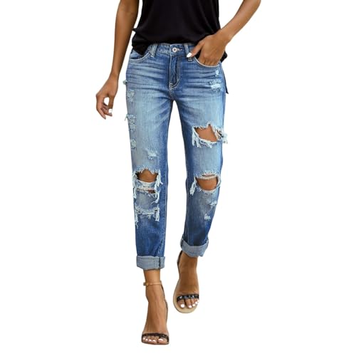 MNRIUOCII Jeans Damen Löcher Risse Boyfriend Jeanshose Skinny Slim Fit Risse Fetzen Destroyed Look Röhrenjeans High Waist Ripped Damenjeans Distressed Denim Pants Stretch Denimhose MNRIUOCII Jeans Damen Löcher Risse Boyfriend Jeanshose Skinny Slim Fit Risse Fetzen Destroyed Look Röhrenjeans High Waist Ripped Damenjeans Distressed Denim Pants Stretch Denimhose von MNRIUOCII