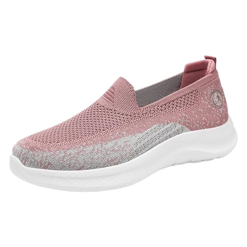 MNRIUOCII Orthopädische Schuhe Damen Einzelschuhe Mesh Stoffschuhe Leicht Atmungsaktive Wanderschuhe Sportschuhe Segelschuhe Slip On Sneaker Walkingschuhe Bequeme Freizeitschuhe Sommerschuhe von MNRIUOCII