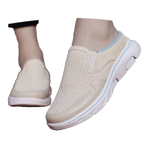 MNRIUOCII Sommer Sneaker Damen Leicht Atmungsaktive Mesh Schlupfschuhe Als Halbschuhe Sportliche Freizeitschuhe für Jogging und Täglichen Gebrauch mit Hohem Sportschuhe Laufschuhe von MNRIUOCII