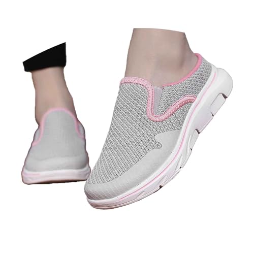 MNRIUOCII Sommer Sneaker Damen Leicht Atmungsaktive Mesh Schlupfschuhe Als Halbschuhe Sportliche Freizeitschuhe für Jogging und Täglichen Gebrauch mit Hohem Sportschuhe Laufschuhe von MNRIUOCII