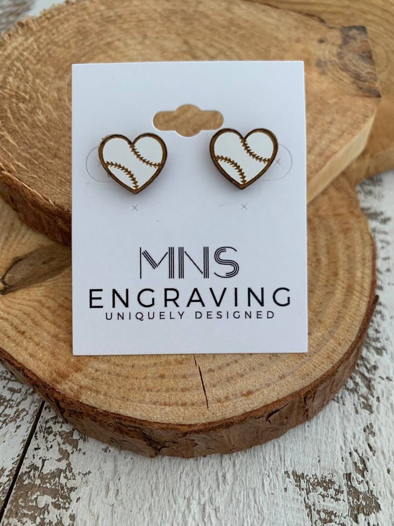 Baseball/Softball-Ohrringe Baseball/Softball-Ohrringe von MNSEngraving