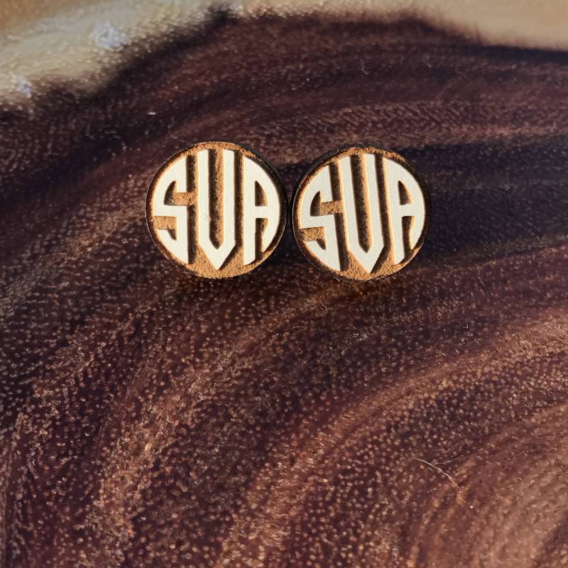 Monogrammiert Holz Graviert Ohrringe Monogrammiert Holz Graviert Ohrringe von MNSEngraving