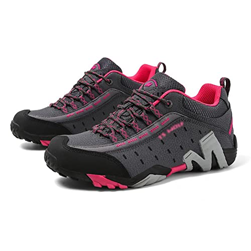 MNSRRN Frühlingsfrauen im Freien Wanderschuhe, Trekkingschuhe, Wandern, Bergsteigen, leichte Taille mit niedriger Taille Leichter Sport atmungsaktive Turnschuhe,Grau,38.5 EU von MNSRRN