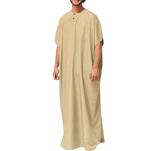 MNSWR Arabische Kleidung Herren Islamische Kleidung Langarm Lang Elegant Männer Muslimisch Arabisch Nahost Robe Herren Muslim Robe Gebetskleidung Herren Muslim Hosen Anzug Herren Muslim Ku von MNSWR