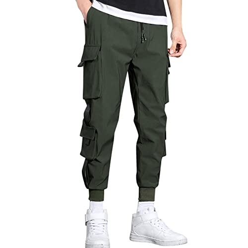 MNSWR Chino Hose Herren Herren Hosen Modern Jeans Elegant Herren Lange Regular Fit Freizeithose Cargohose Herren Baggy High Waist Grün Cargopants Trainingshose Herren Kurz Sporthose Herren von MNSWR