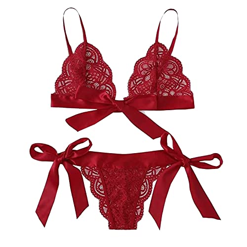 MNSWR Frauen ultradünne Hohle Sling-Spitze sexy kein Stahlring sexy Unterwäsche niedrige Taille Tanga sexy Unterwäsche-Set Teen Dessous Dessous Damen Sexy Reizwäsche Badeslip Dessous Sexy Set Mit St von MNSWR